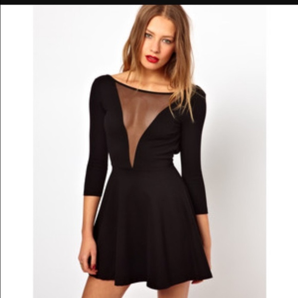 American Apparel Black Skater Dress